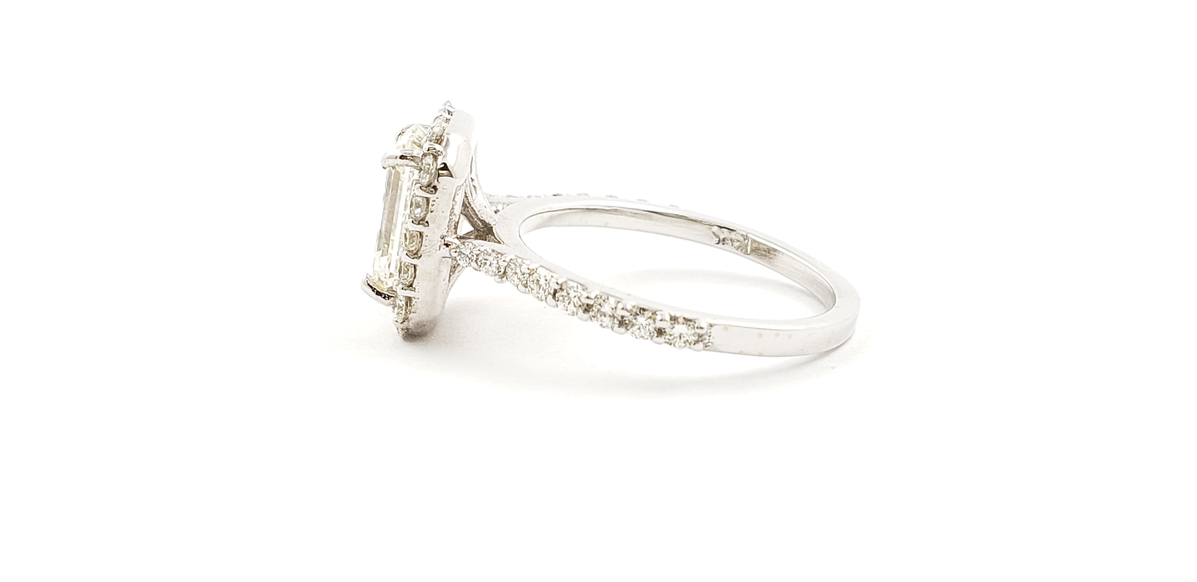 Emerald Cut Diamond Ring with Halo